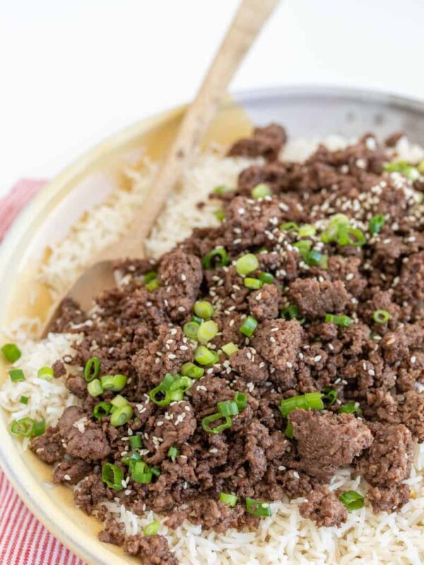 Super flavorful and simple to toss together, Easy Korean Ground Beef and Rice is a staple weeknight meal that the whole family will love.
