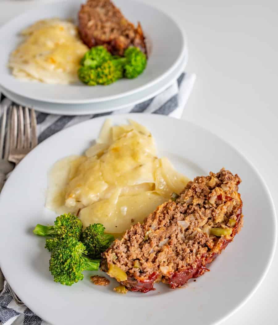 Bop's Favorite Meatloaf Recipe is a super savory and easy comfort food that's generously flavored with onion, green bell pepper, spices, and of course, ketchup.