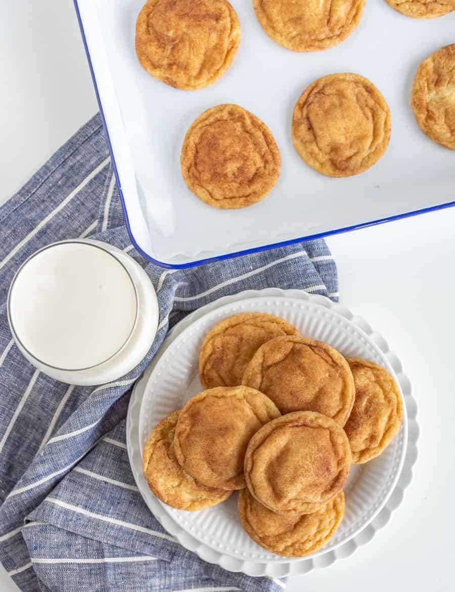 Chewy and decadent, Extra Soft Snickerdoodle Cookies are sweet and buttery with a lovely kick of warmth from the cinnamon-sugar coating.