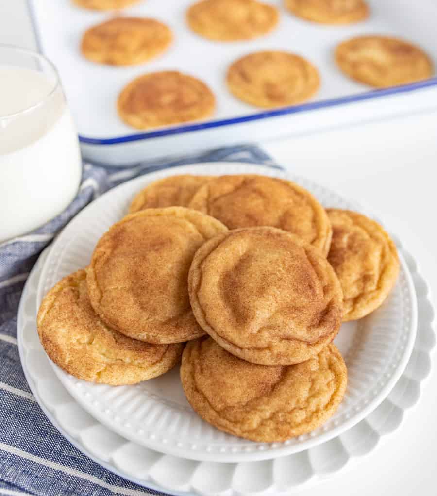 Chewy and decadent, Extra Soft Snickerdoodle Cookies are sweet and buttery with a lovely kick of warmth from the cinnamon-sugar coating.