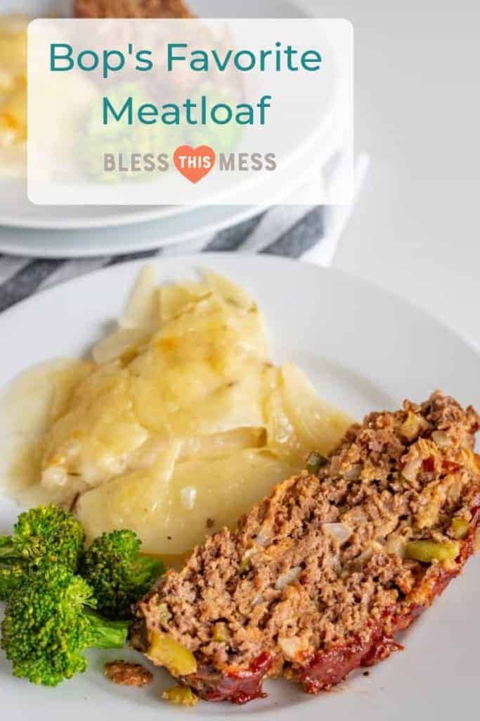 Bop's Favorite Meatloaf is a super savory and easy comfort food that's generously flavored with onion, green bell pepper, spices, and of course, ketchup.