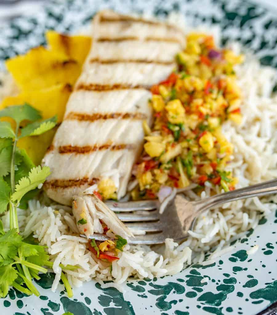 Light and citrusy Grilled Mahi Mahi with Pineapple Salsa is a simple summer meal that has unbelievable flavor and looks beautiful, too!