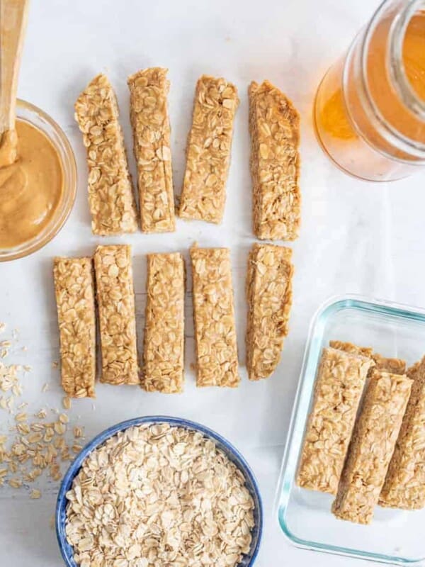 Image of 4 Ingredient Peanut Butter Honey Granola Bars