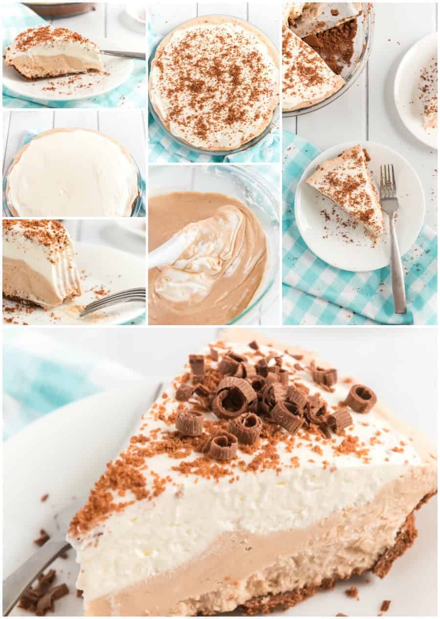 collage of process pictures on how to make the pie