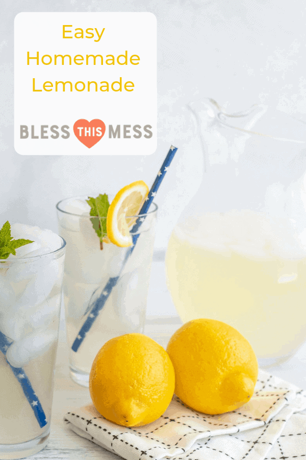 Easy Homemade Lemonade is refreshing and bright with fresh lemon juice and a bit of sugar to balance the sweet and sour.