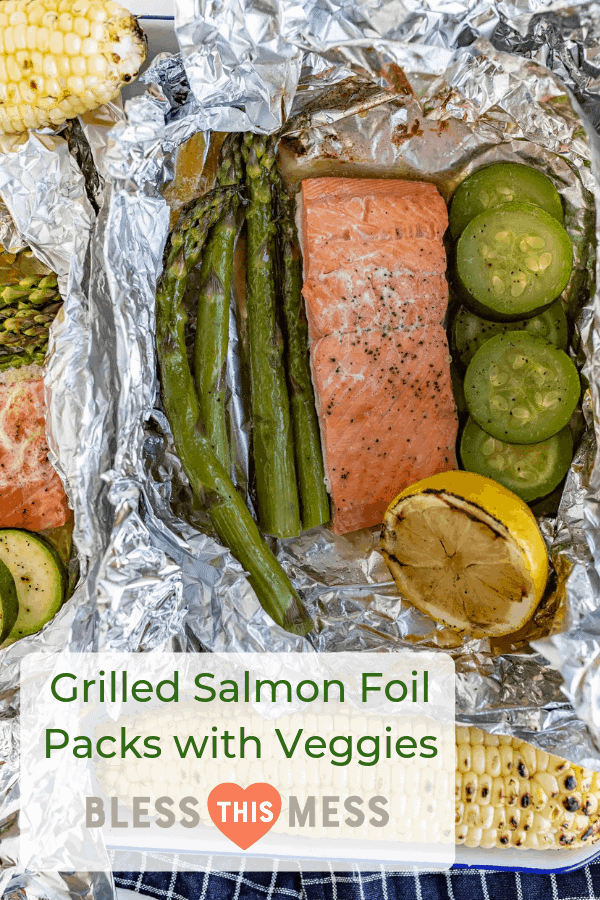 A fresh and fast meal, Grilled Salmon Foil Packs with Veggies couldn't be easier to toss together and grill up quickly with the simple flavorings of some lemon, butter, salt, and pepper.