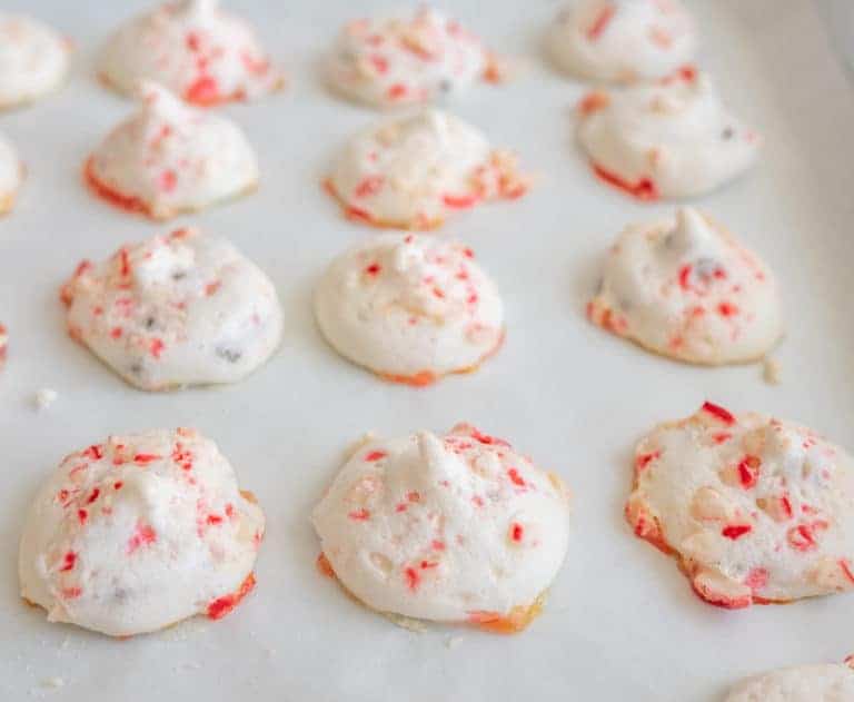 Candy Cane Meringue Cookies — Bless this Mess