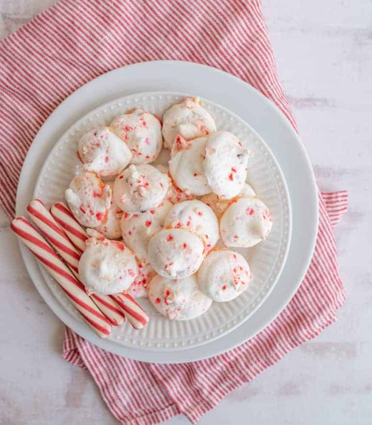 Candy Cane Meringue Cookies — Bless this Mess