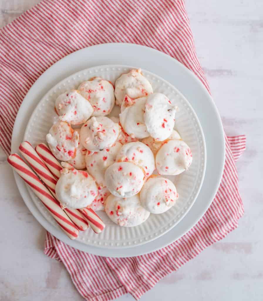 Candy Cane Meringue Cookies — Bless this Mess