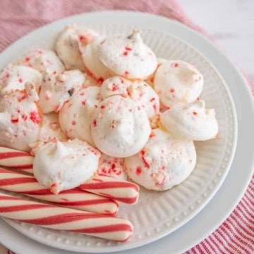 Candy Cane Meringue Cookies