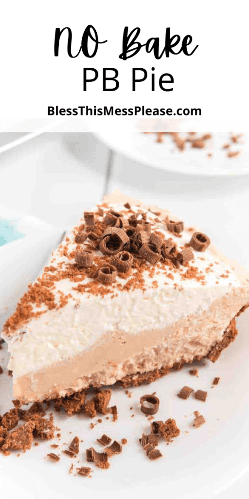 pin for the pie recipe with words saying chocolate peanut butter pie