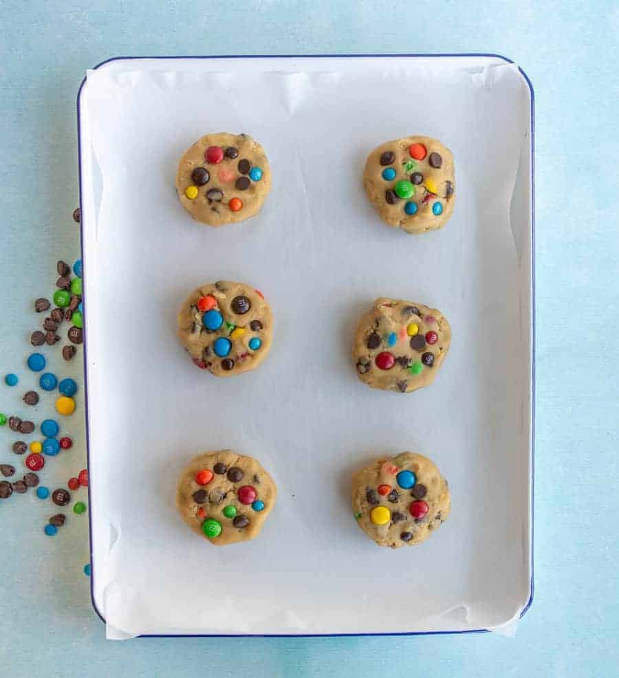 Giant M&M Chocolate Chip Cookies — Bless this Mess