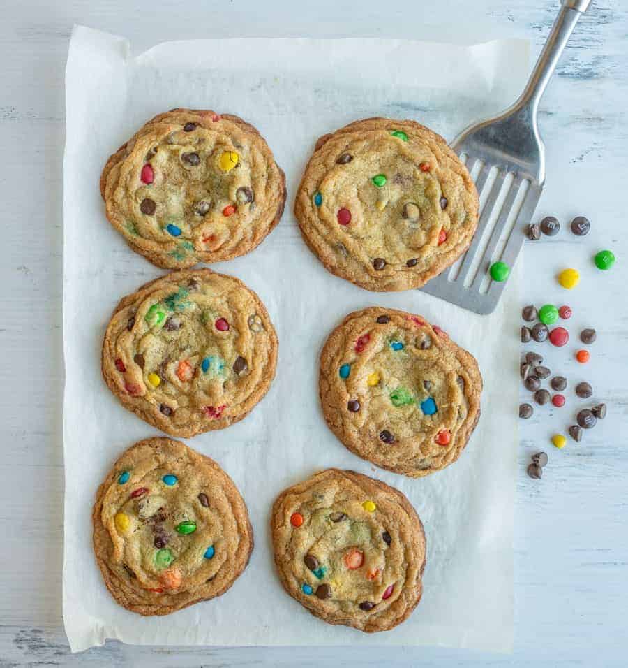 Giant Chocolate Chip Cookie Smothered in M&M's – Madison K Cookies