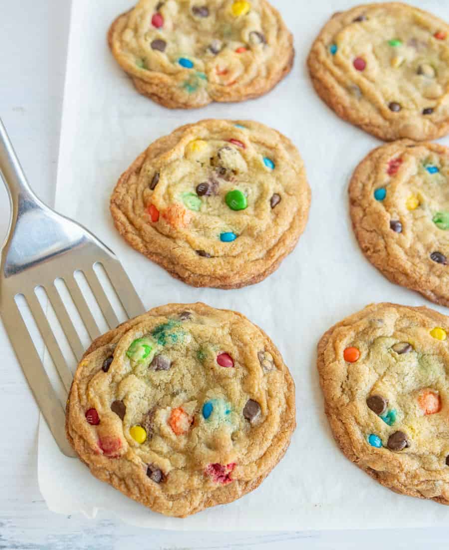 Giant Chocolate Chip Cookie Smothered in M&M's – Madison K Cookies