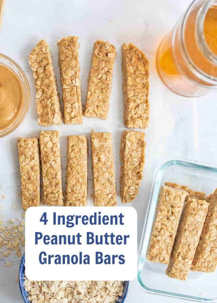 Title Image for No Bake Peanut Butter Honey Granola Bars