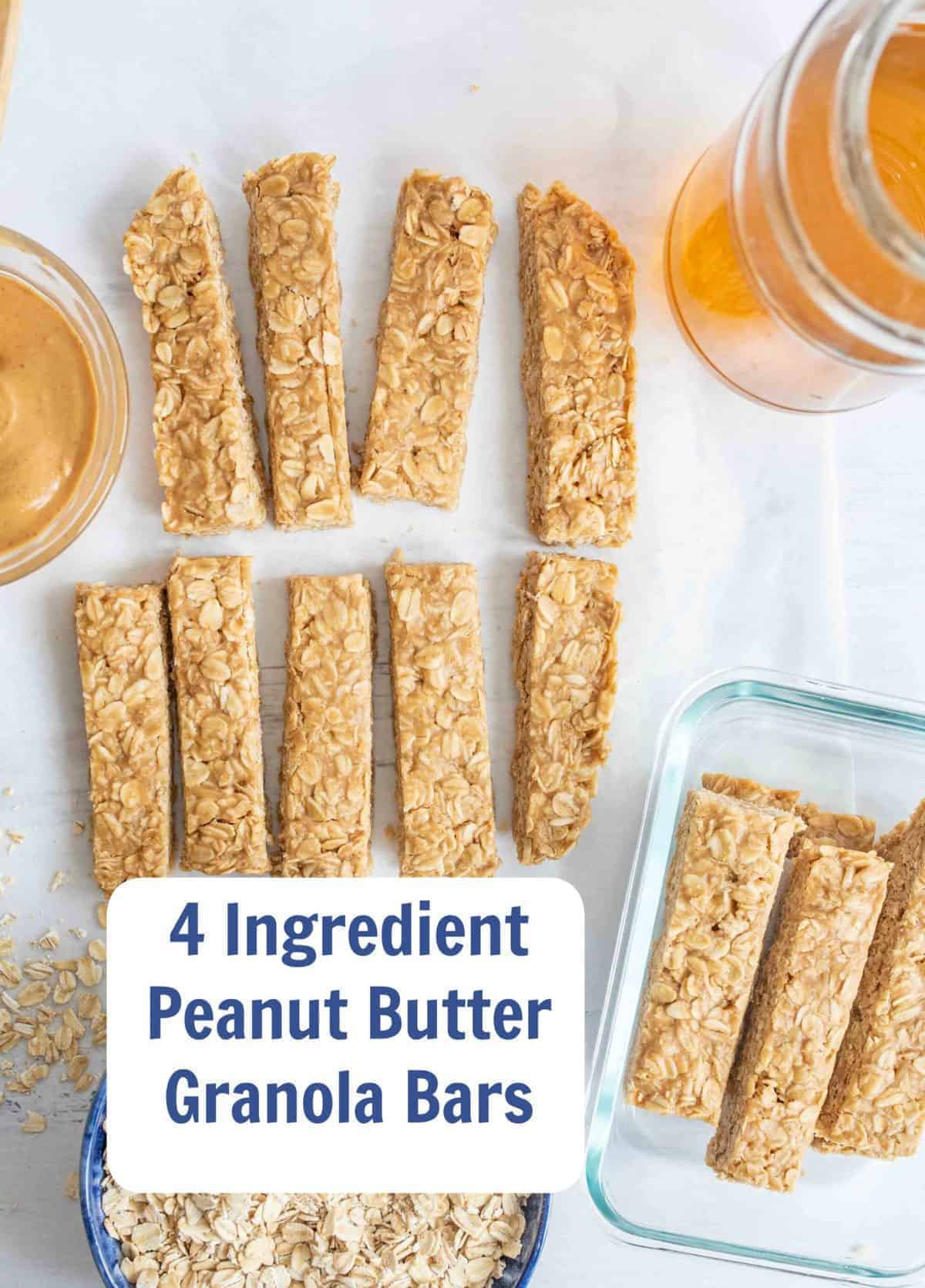 Title Image for No Bake Peanut Butter Honey Granola Bars