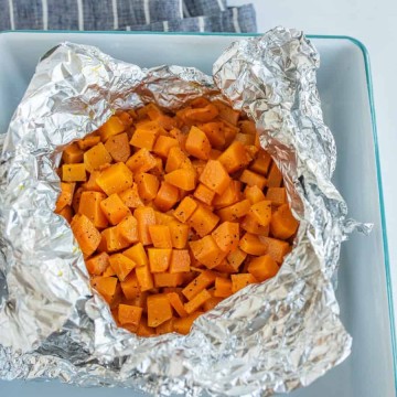 Grilled Butternut Squash in a foil packet