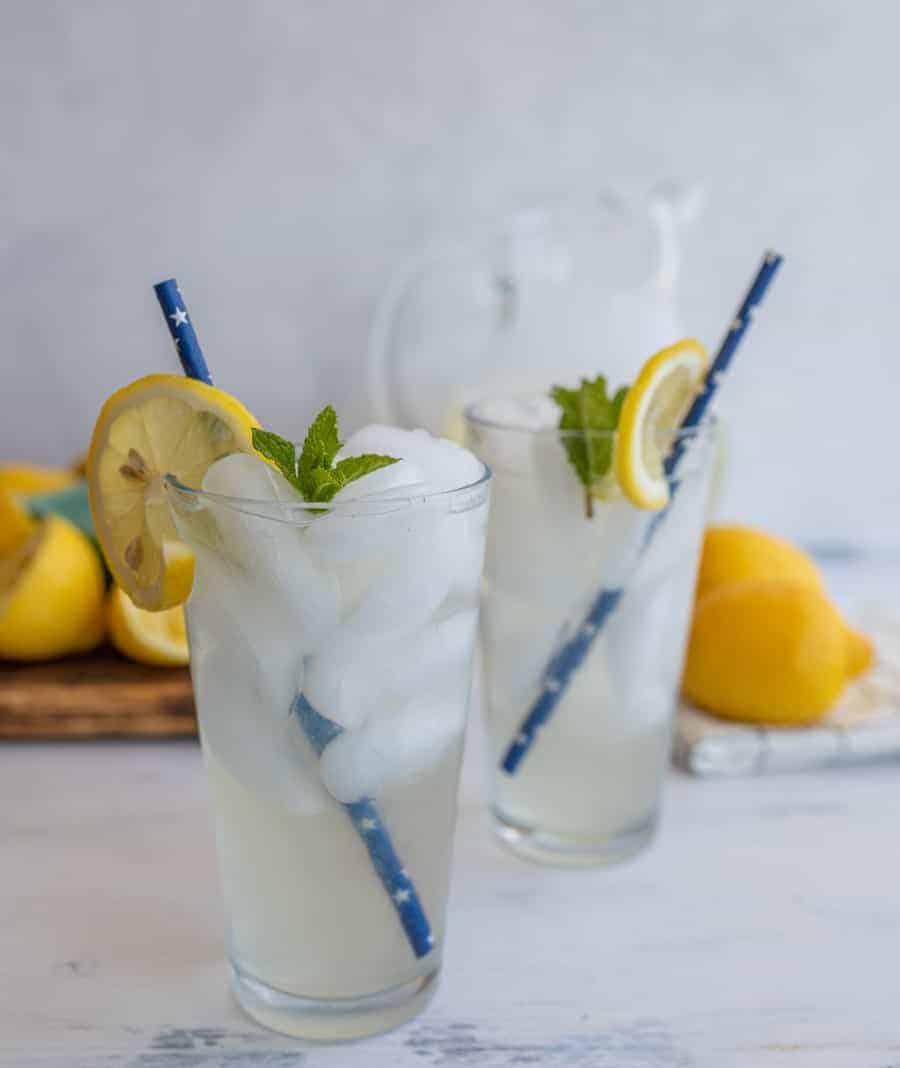 Easy Homemade Lemonade is refreshing and bright with fresh lemon juice and a bit of sugar to balance the sweet and sour.