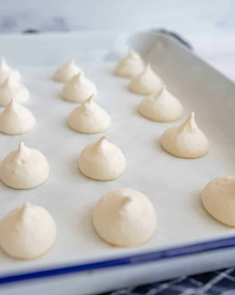 Light, sweet, and crunchy, easy meringue cookies are cute little bites of dessert that are as fun to eat as they are to make.