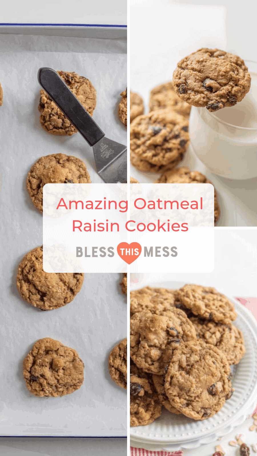 These classic and Amazing Oatmeal Raisin Cookies feature ultra-plump raisins, two types of oats, chopped pecans, and the perfect blend of sweetness and warm spices. 