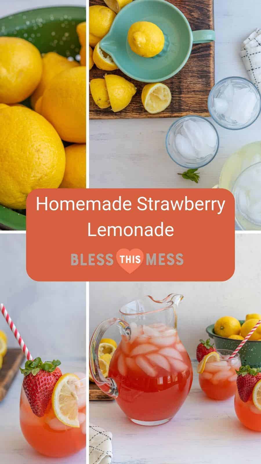 Homemade strawberry lemonade is a sweet and fruity refreshment for hot summer days and long afternoons in the sun! 