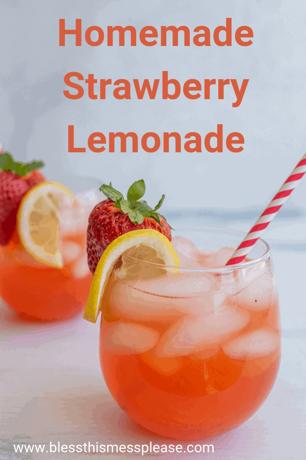 Homemade strawberry lemonade is a sweet and fruity refreshment for hot summer days and long afternoons in the sun!