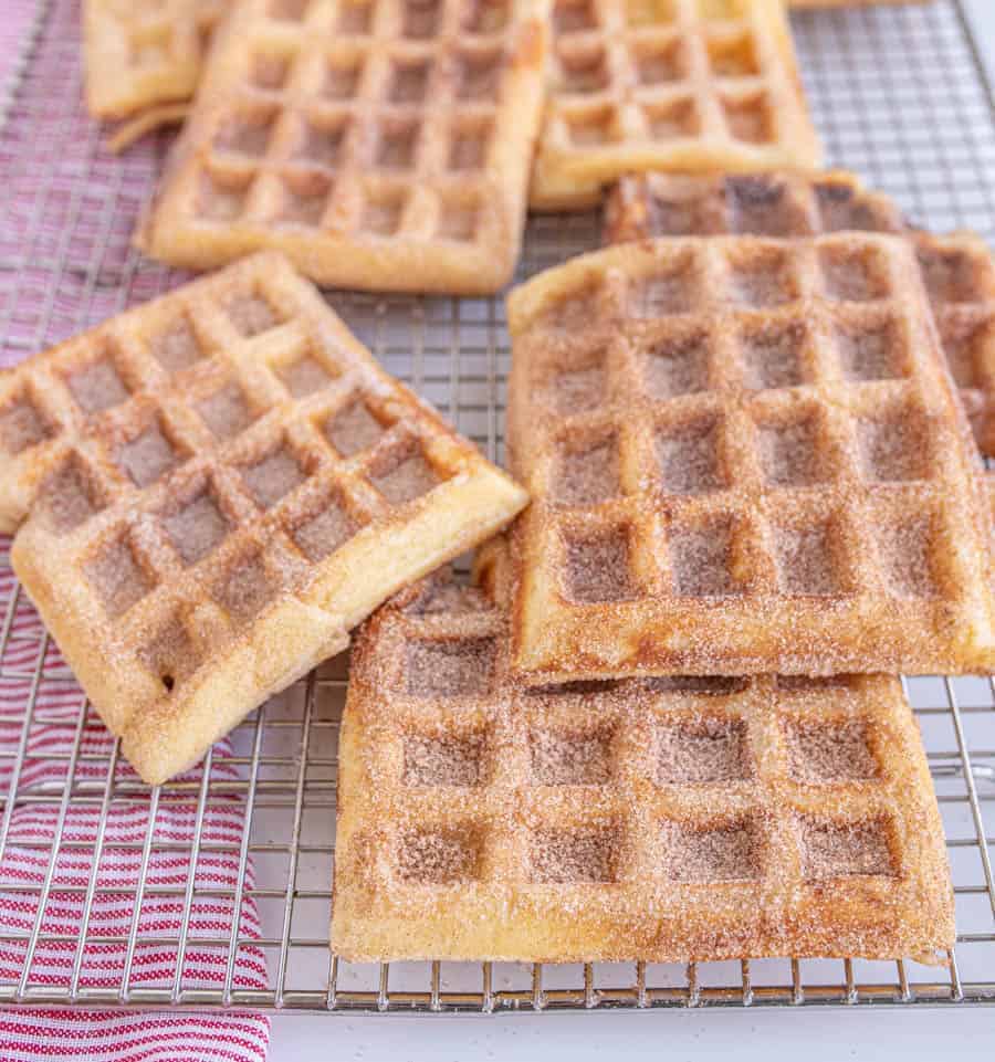 Churro Waffles with Caramel Sauce Recipe 