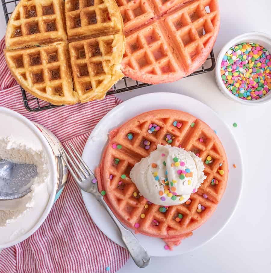 Cake Batter Dessert Waffles Recipe 