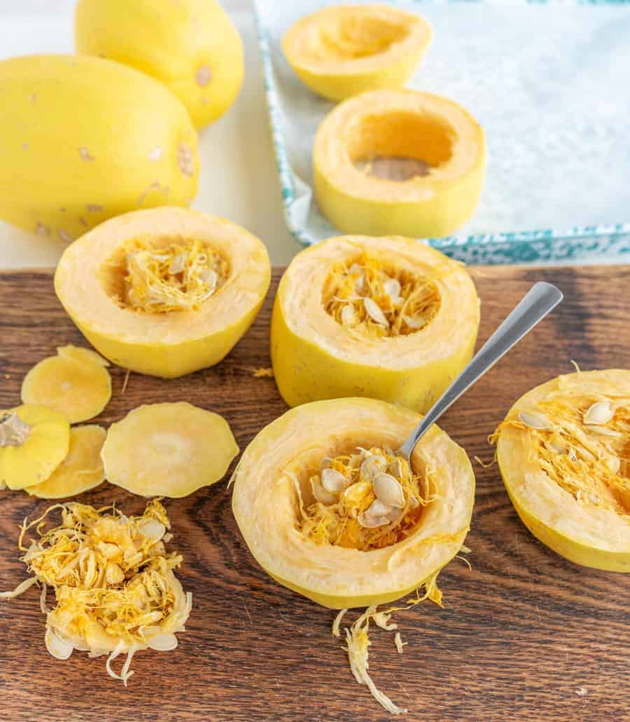 A classic, simple, and delicious pasta dish is reinvented with this spaghetti squash with butter and parmesan recipe! #spaghettisquash #lowcarb #spaghettisquashrecipe #easyweeknightmeals