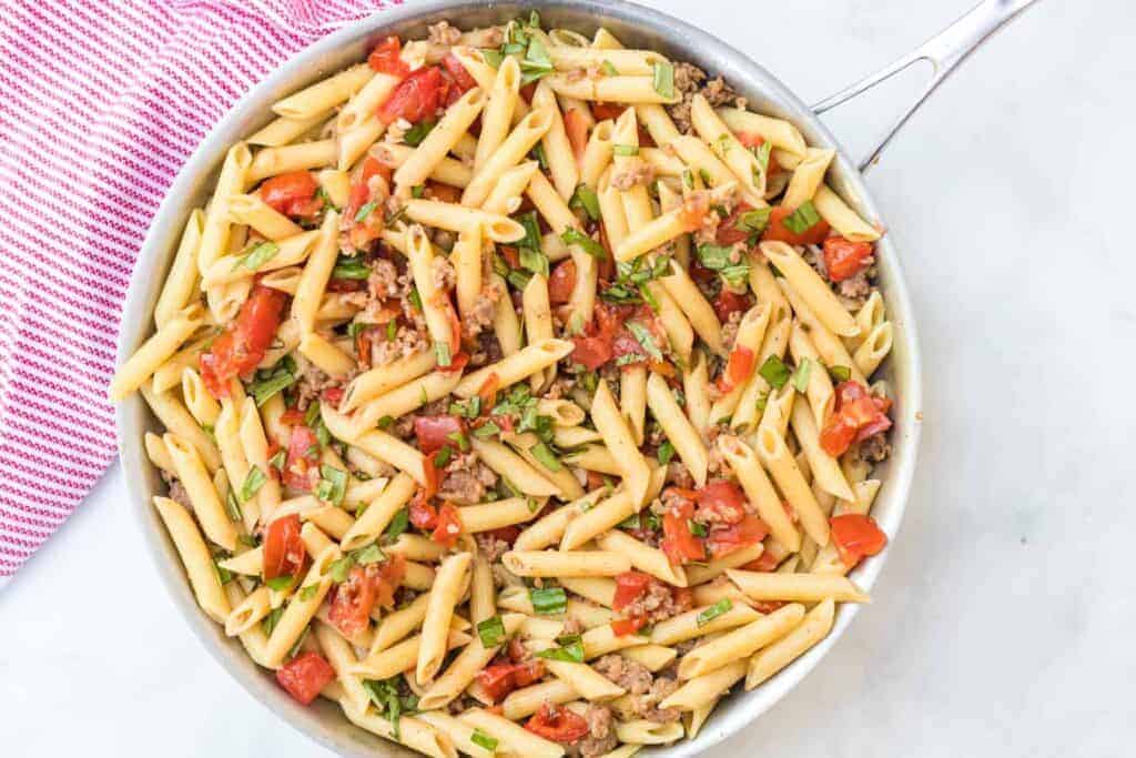 Image of a Pot of Roasted Tomato & Sausage Pasta