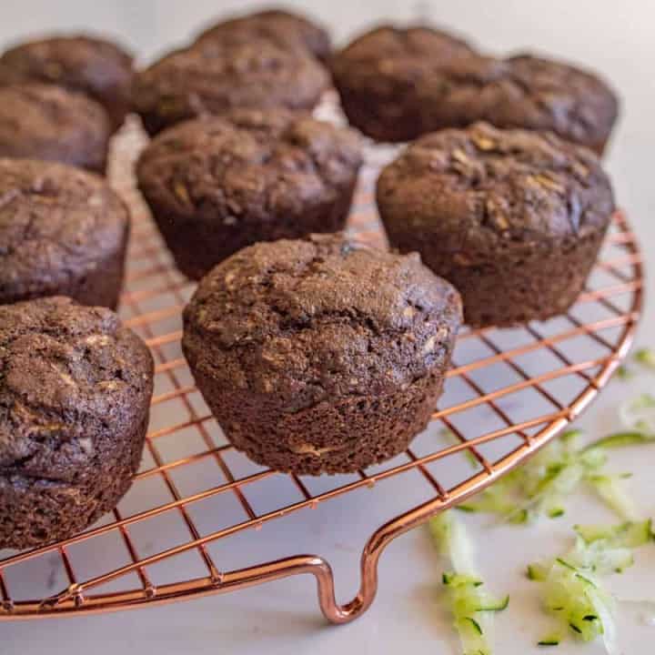 Healthy Chocolate Zucchini Muffins — Bless this Mess