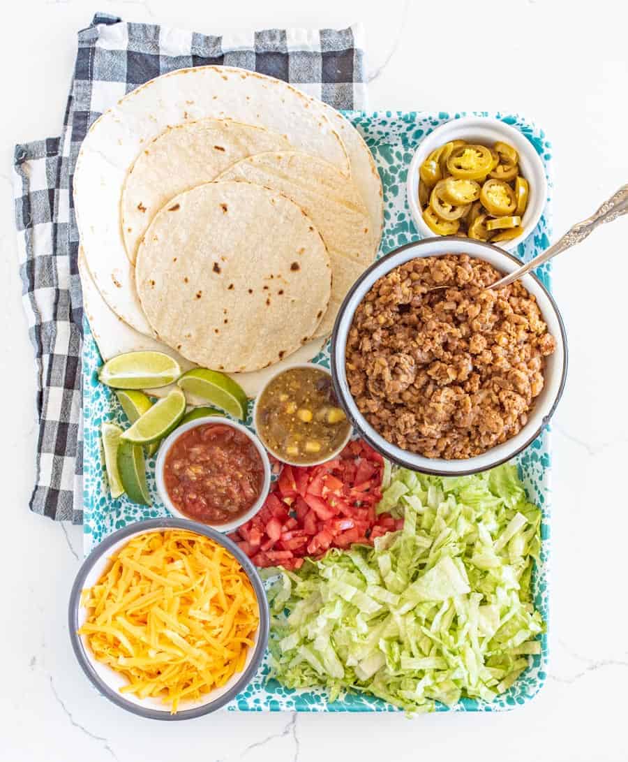 Filling, nutritious, and flavorful, Instant Pot ground turkey and lentil taco filling is a great high-protein alternative to traditional taco meat! #instantpotrecipes #tacos #lentils #groundturkey #healthytacos #lighttacos #turkeytacos #instantpot