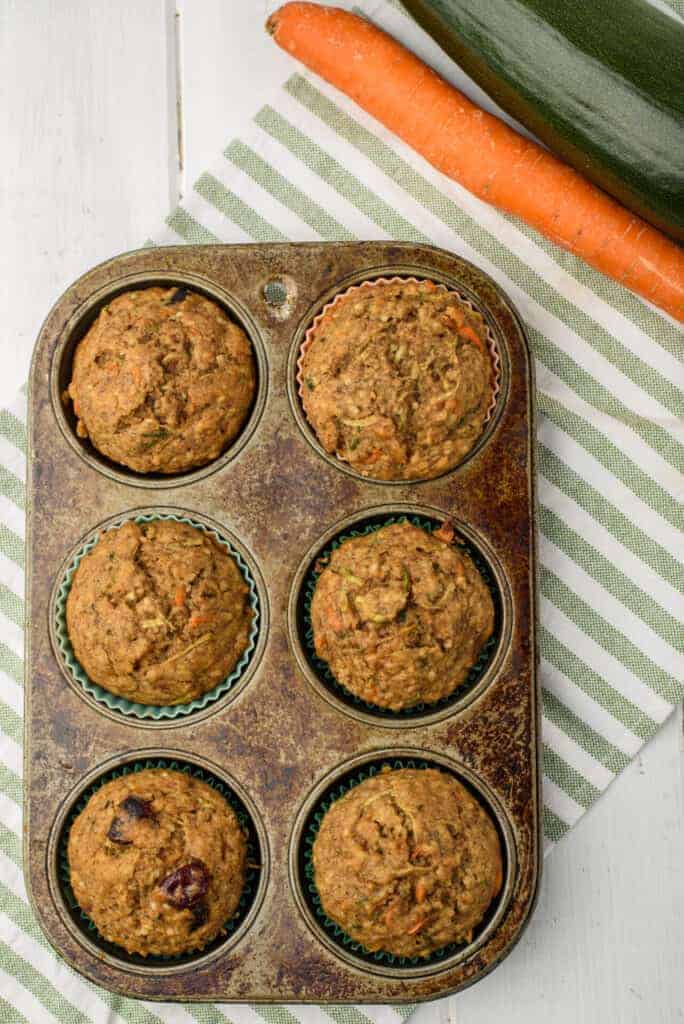 zucchini Muffins in a muffin tin