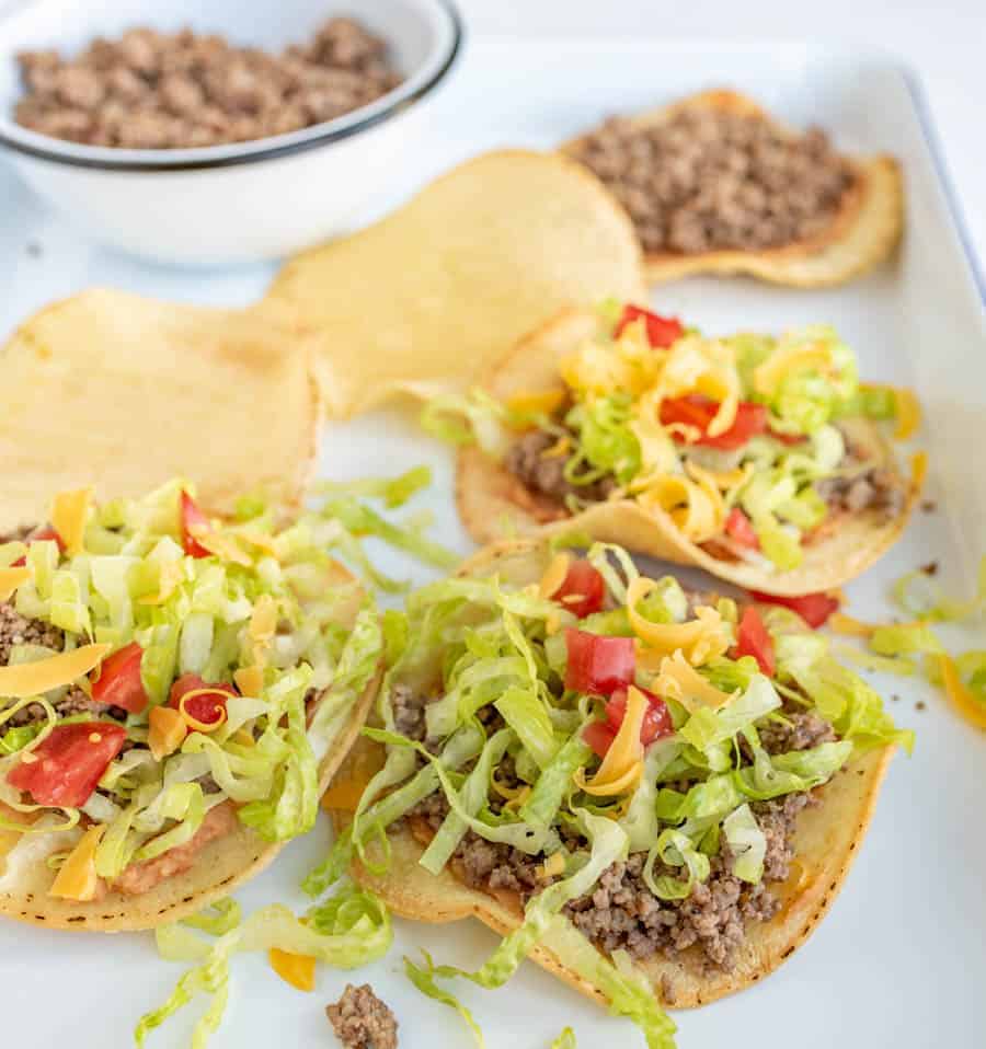 Beef tostadas are a delicious and savory weeknight meal if you ever want a Mexican-inspired dish that comes together quickly and tastes absolutely amazing! #tostadas #beeftostadas #texmex