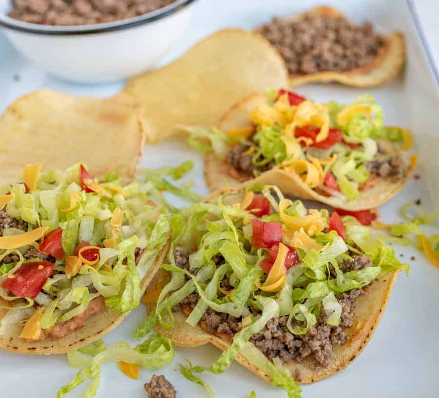 Beef tostadas are a delicious and savory weeknight meal if you ever want a Mexican-inspired dish that comes together quickly and tastes absolutely amazing! #tostadas #beeftostadas #texmex