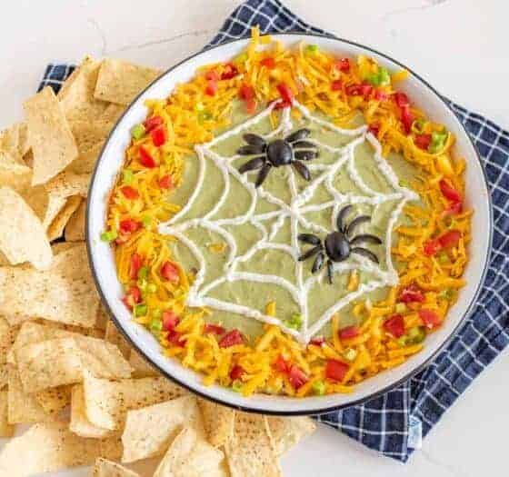Halloween Spiderweb Bean Dip Recipe Easy Party Food Idea