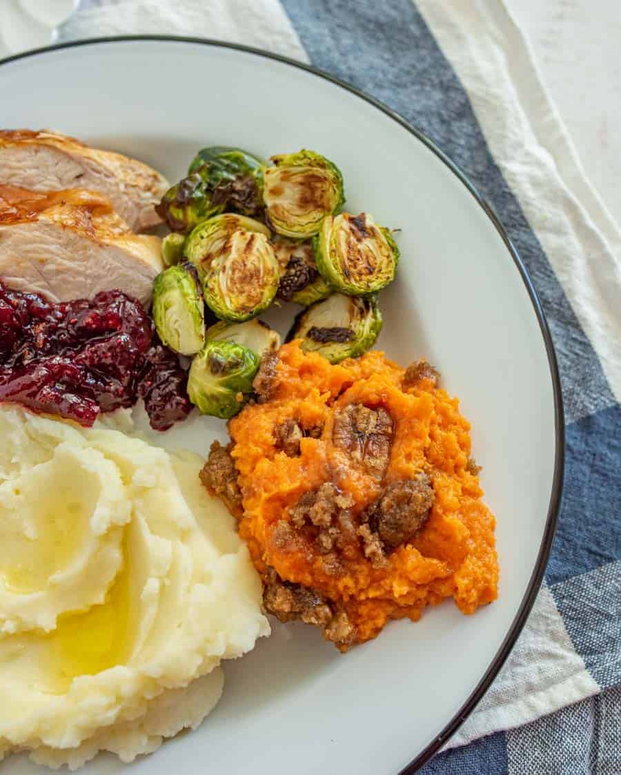 turkey dinner with sweet potato casserole without marshmallows