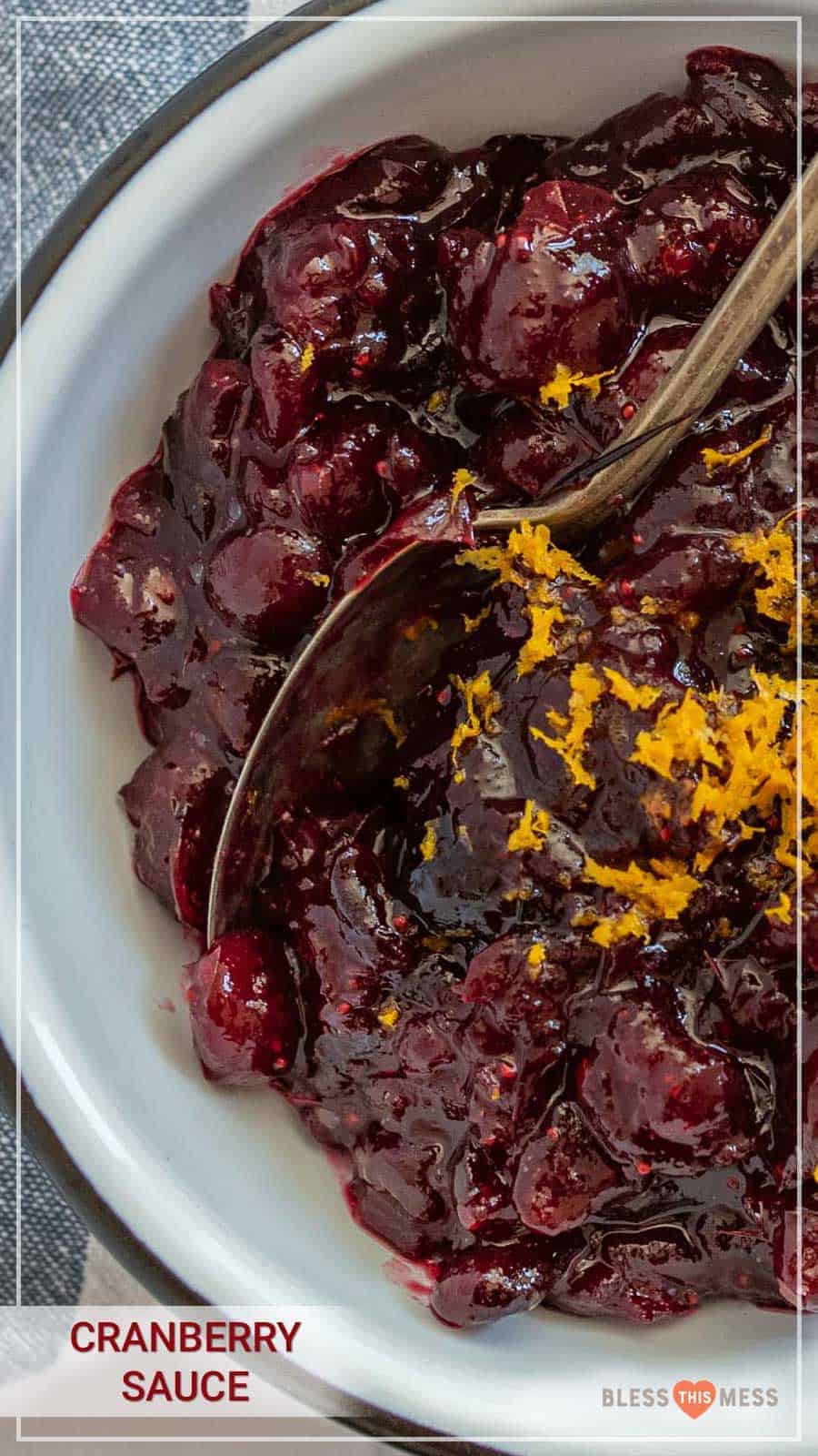 Sweet and tart with some citrusy tang, this easy homemade cranberry sauce is heavenly on a holiday dinner plate and is a simple side to prepare ahead of time! Simmering together a handful of ingredients on the stove is all it takes to make an irresistible cranberry sauce that you'll be dying to make for every holiday celebration! #cranberrysauce #cranberries #cranberrysaucerecipe #thanksgivingrecipe #thanksgivingdish #thanksgivingside #holidayrecipes