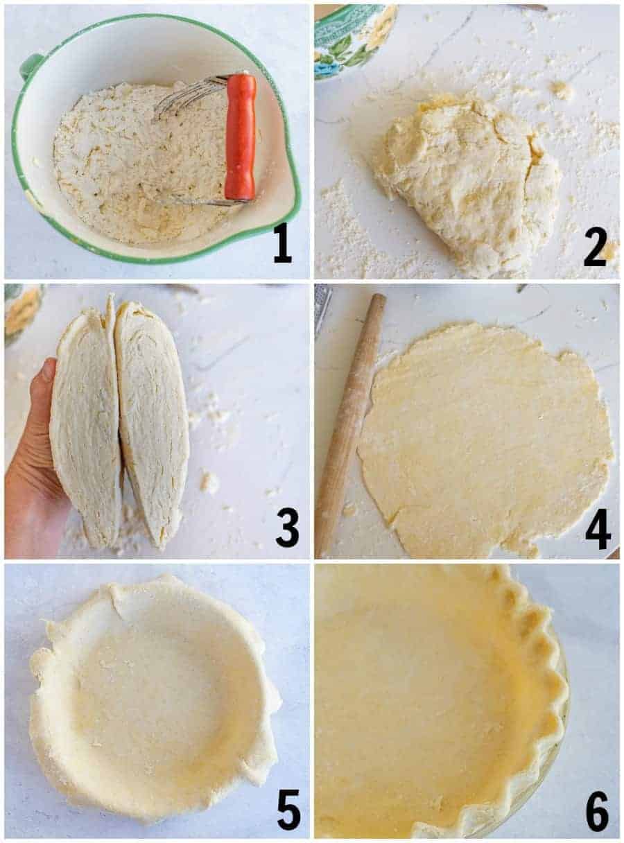 This buttery and flaky all butter pie crust is such a simple recipe with just 4 ingredients, and the perfect crust for all your favorite pies! Get you homemade pie baking on with this super simple, super perfect pie crust made without any shortening as the fat -- just butter! #butterpiecrust #piecrust #piecrustrecipe #pie #pierecipe #allbutterpiecrust #holidaybaking #pies