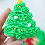 iced sugar cookie decorated like a christmas tree