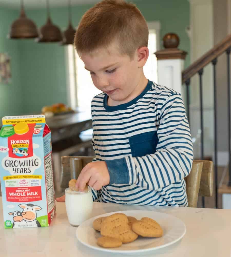 This simple graham cracker recipe is a perfect on-the-go snack for busy days, and they come together easily for stress-free snacking for the whole family. They taste delicious with new @HorizonOrganic Growing Years milk for your kiddos ages 1 to 5! #iHeartHorizon #HorizonGrowingYears #ad #recipe #healthykids #grahamcrackers #homemadegrahams 