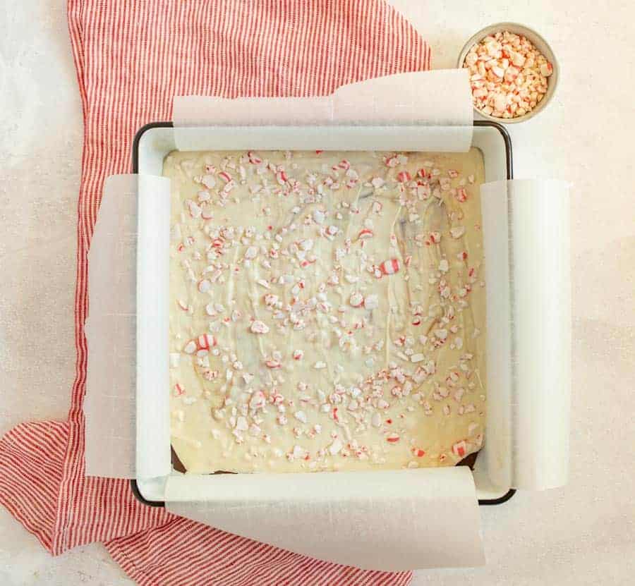 Homemade peppermint bark is the perfect holiday treat that's easy to make and tastes yummy all season long! It's only 3 ingredients and just takes a little time to let the chocolate set -- other than that, it's the easiest holiday sweet treat ever! #peppermintbark #peppermint #mintchocolate #homemadebark #homemadepeppermintbark #peppermintbarkrecipe