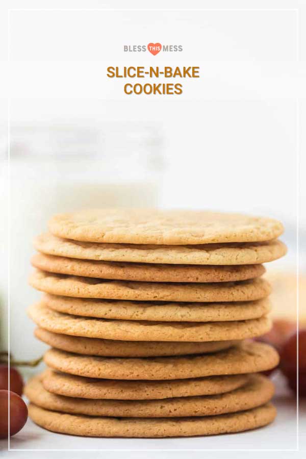 slice and bake homemade cookies in a stack
