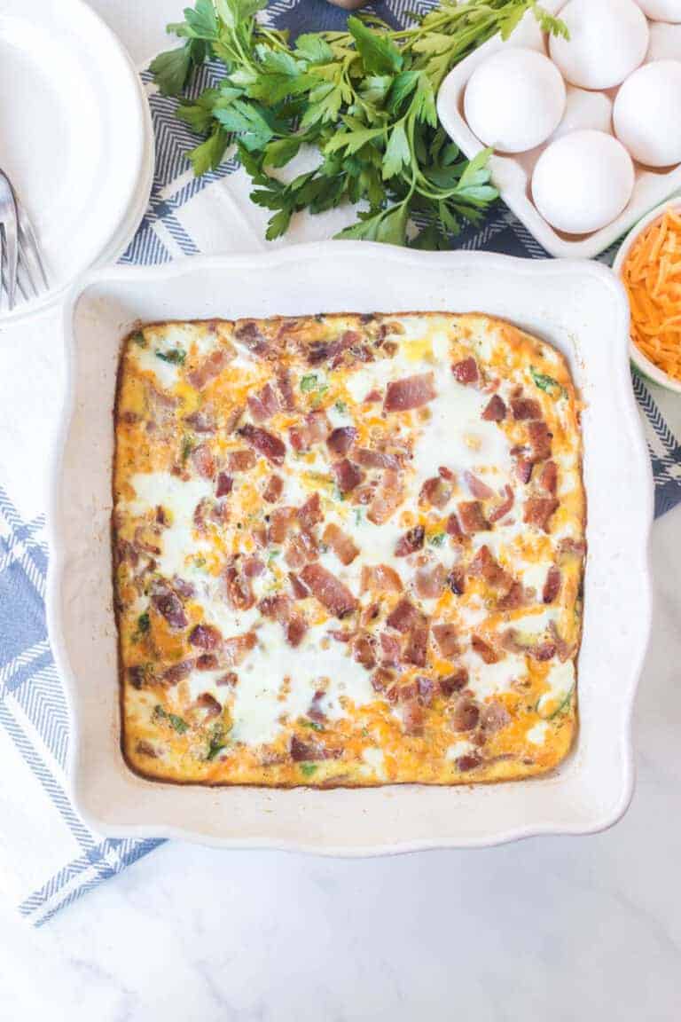 Bacon and Cheese Egg Bake Easy Breakfast Casserole Recipe