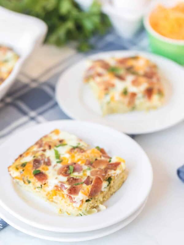 bacon and cheese egg bake recipe pin