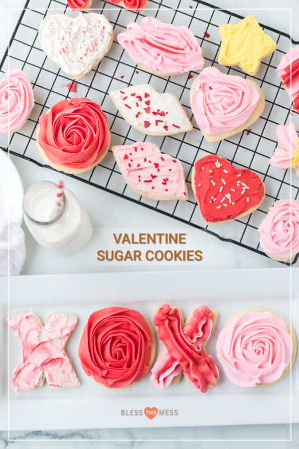 Decorated Valentine's Day Sugar Cookies — Bless this Mess