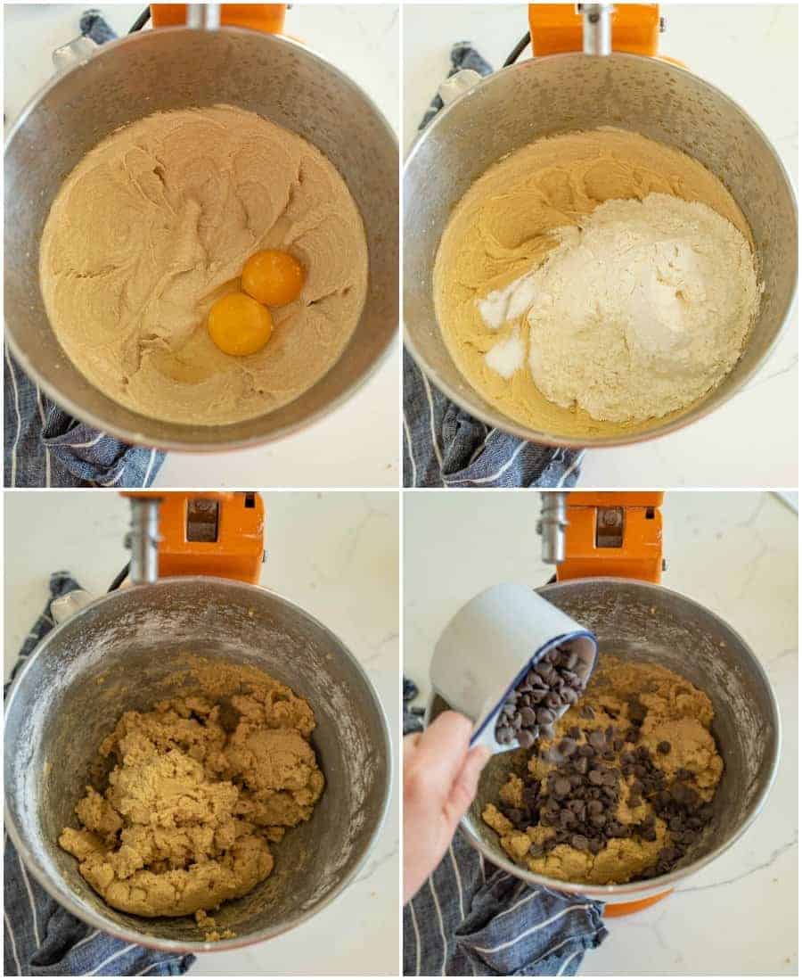 how to make the best chocolate chip cookie dough ever how to collage image