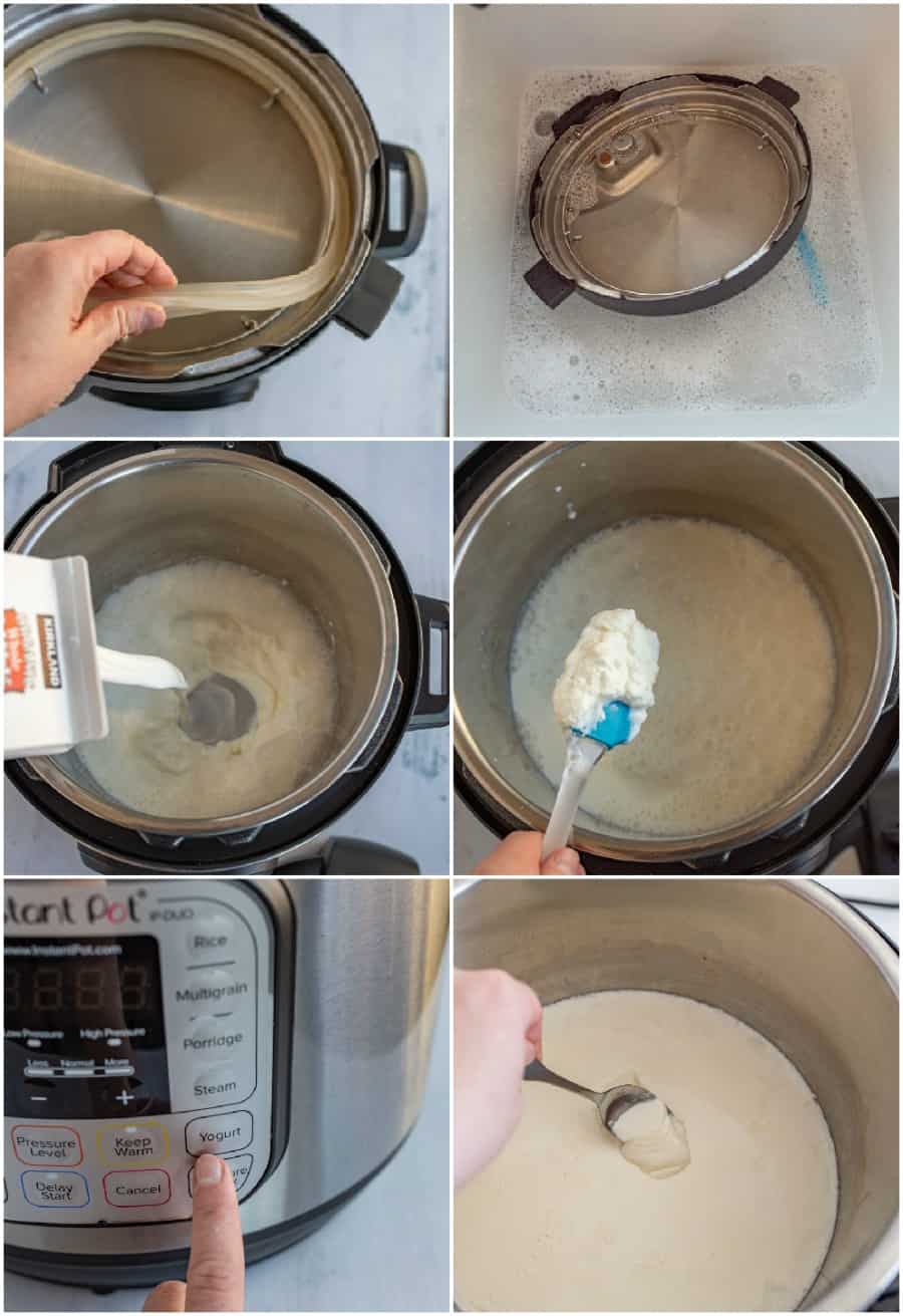 how to make yogurt in an instant pot step by step collage image