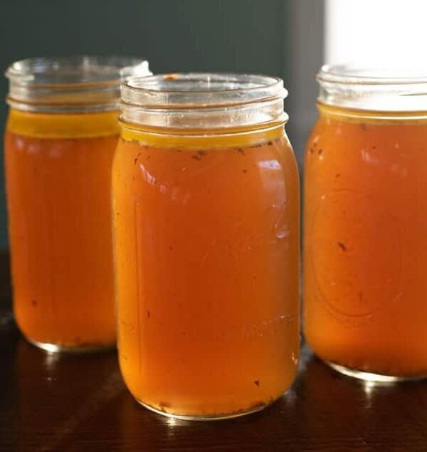 bone broth in mason jars