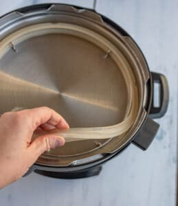 cleaning the instant pot rubber seal.